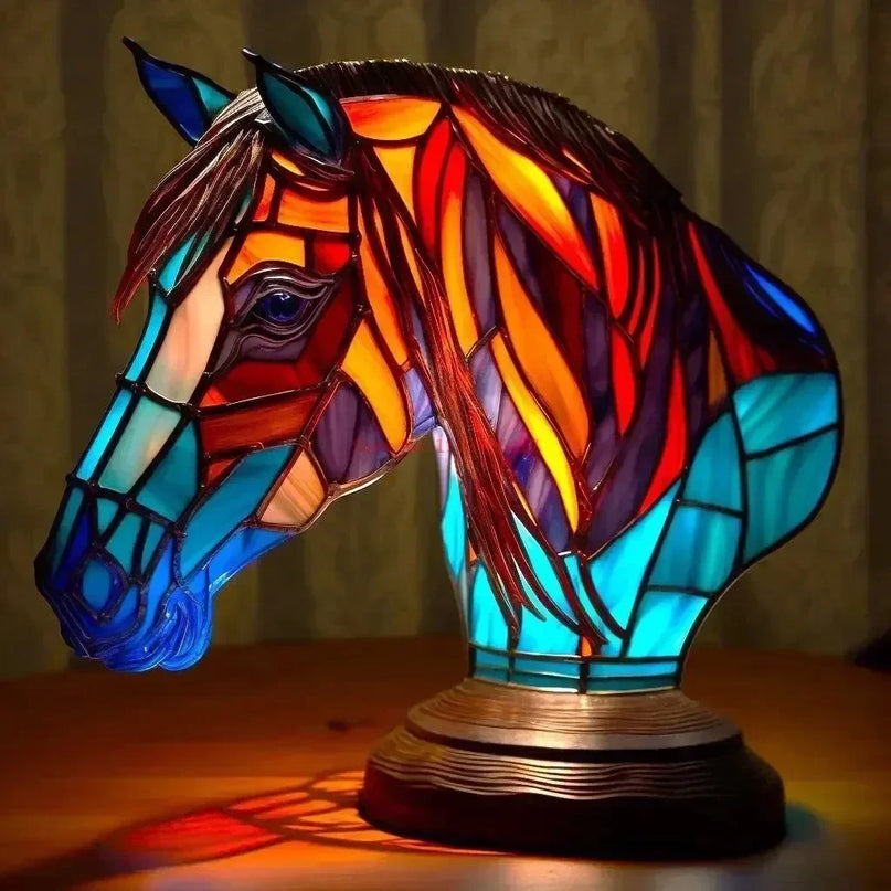 Stained Glass Unicorn Table Lamp
