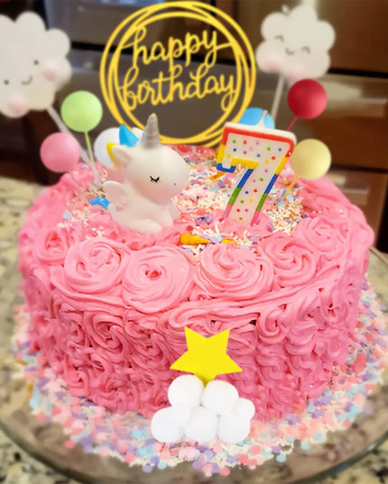 Birthday Unicorn Cake Topper Set
