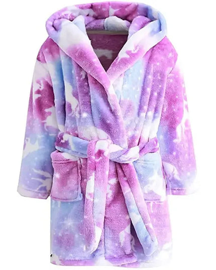Rainbow Stripe Unicorn Robe Hoodie