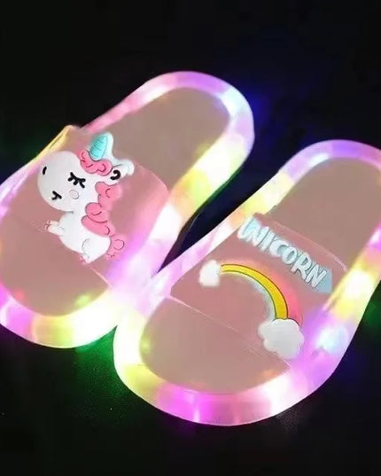 Rainbow Light-Up Unicorn Slippers