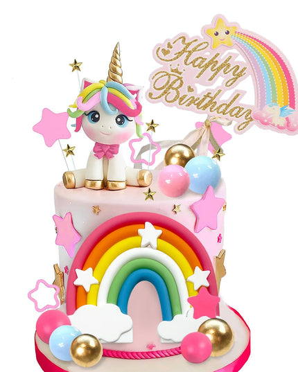 Kawaii Unicorn Smash Cake Topper