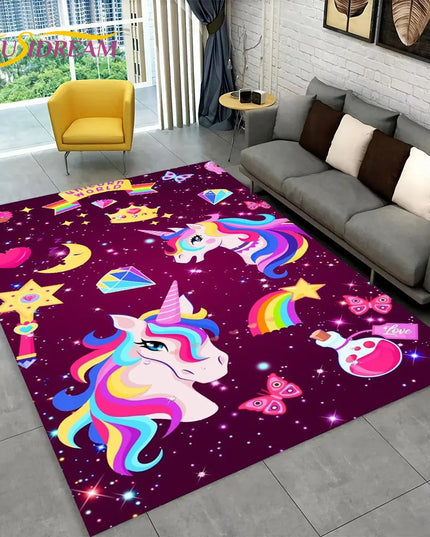 Sparkly Rainbow Unicorn Rug