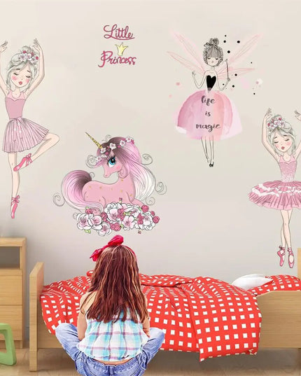 Pink Unicorn Wall Sticker for Girls