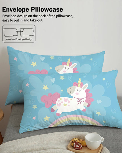 Blue Bow Unicorn Bedding