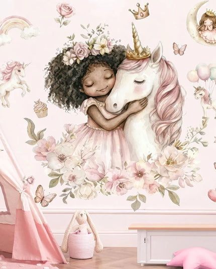 Pink Unicorn Wall Sticker for Girls