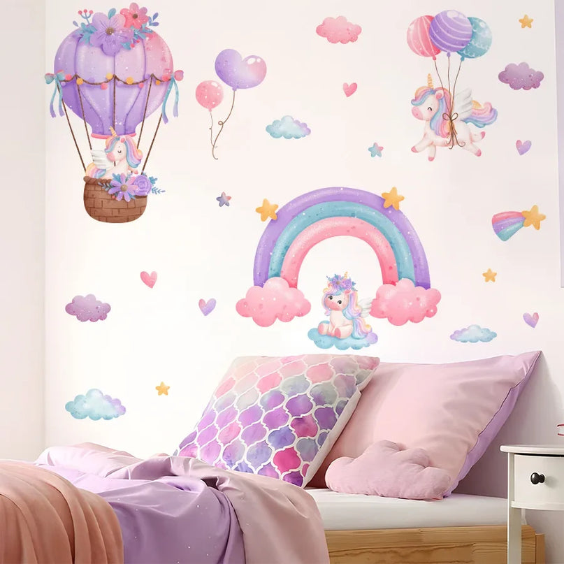 Unicorn Rainbow Wall Sticker Set