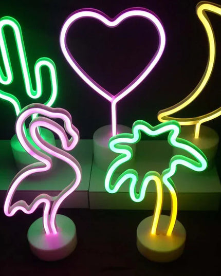 Unicorn & Flamingo Neon Night Light Set