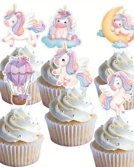 30-Pack Pastel Unicorn Cupcake Toppers