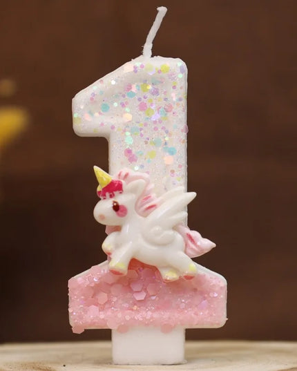 Rainbow Glitter Unicorn Candles No. 1