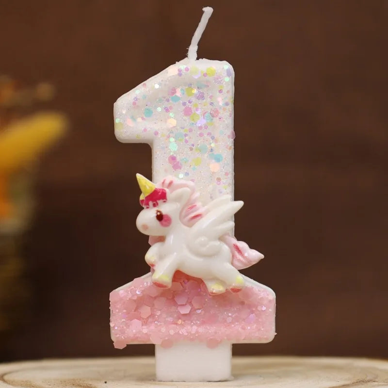 Rainbow Glitter Unicorn Candles No. 1