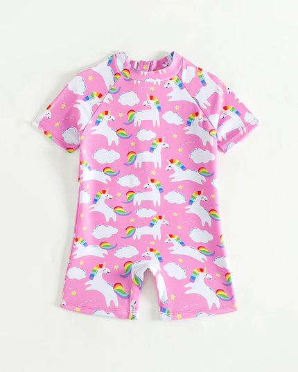 Pink Baby Girl Unicorn Swimsuit