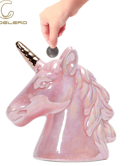 Rainbow Mane Unicorn Piggy Bank