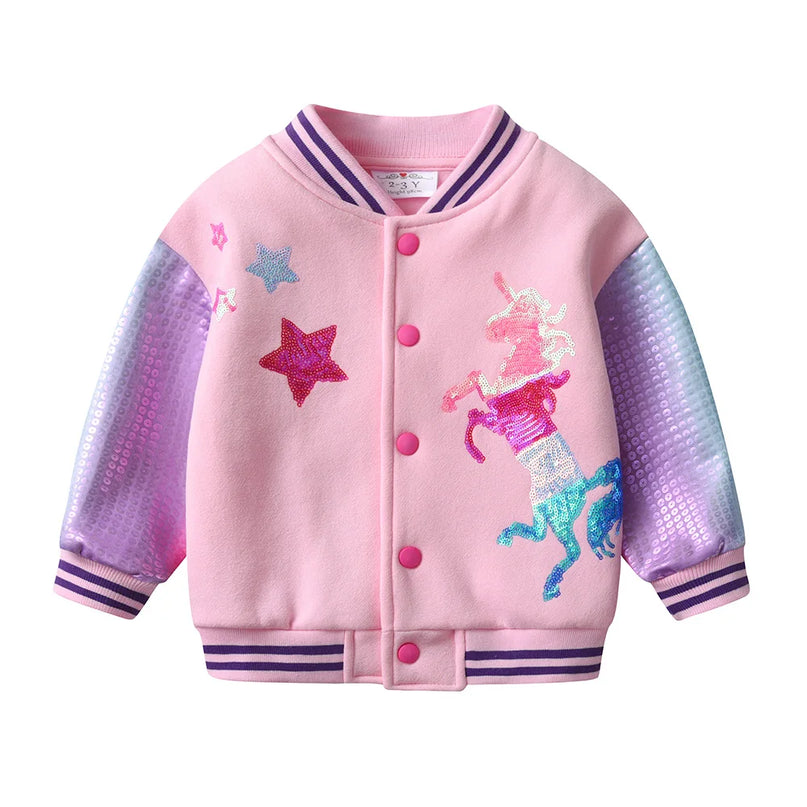 Sparkly Unicorn Sequin Bomber