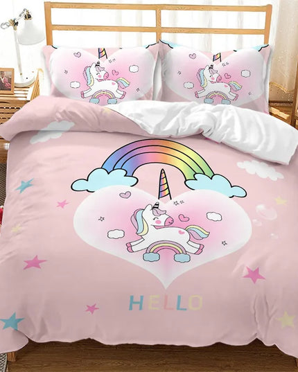 Pink Hello Unicorn Bedding