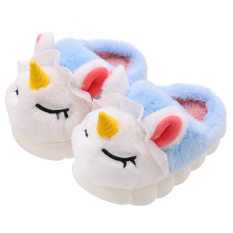 Soft Pink Unicorn Kids Slippers
