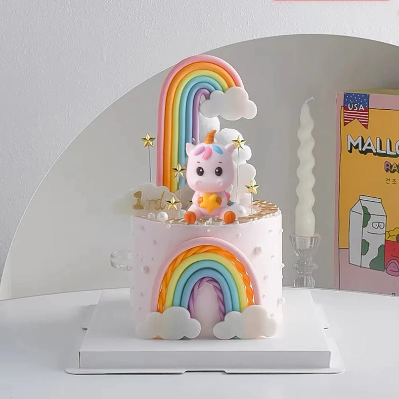 Rainbow Unicorn Cloud Cake Topper