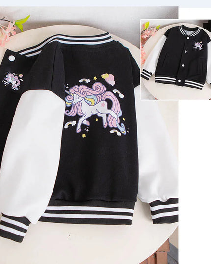 Black Varsity Unicorn Jacket