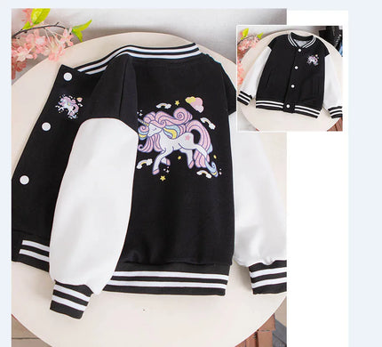 Black Varsity Unicorn Jacket