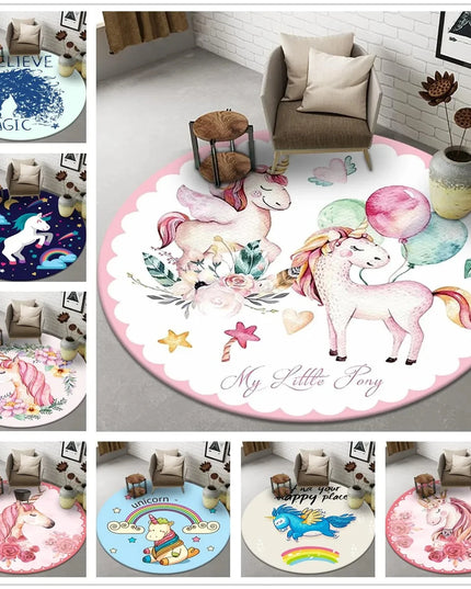 Crowned Unicorn Princess Rug