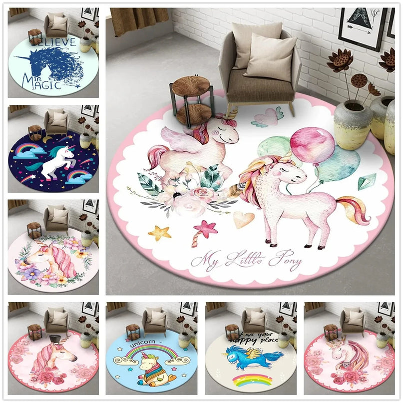 Crowned Unicorn Princess Rug