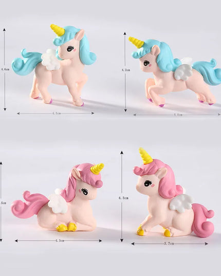 Cartoon Unicorn Figurine Set