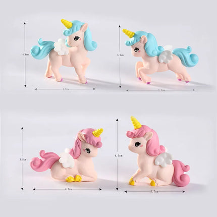 Cartoon Unicorn Figurine Set