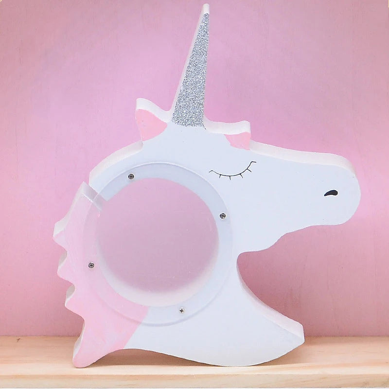 Sparkly Unicorn Head Piggy Bank