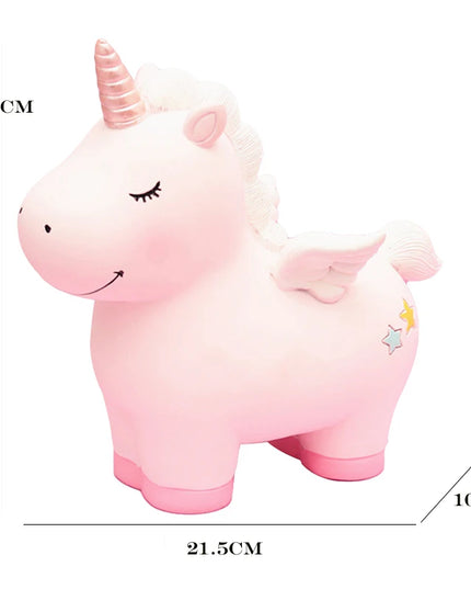 Pink Winged Unicorn Piggy Bank
