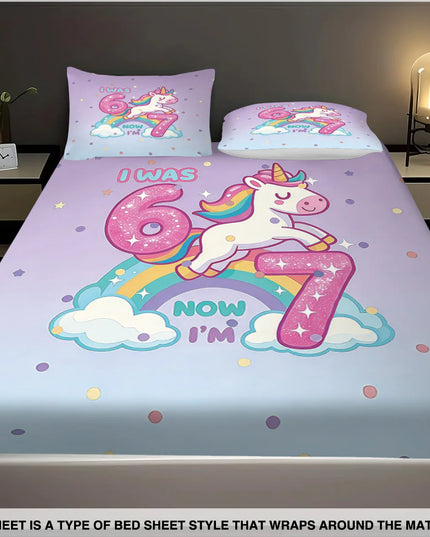 Birthday Unicorn Bed Sheet Set