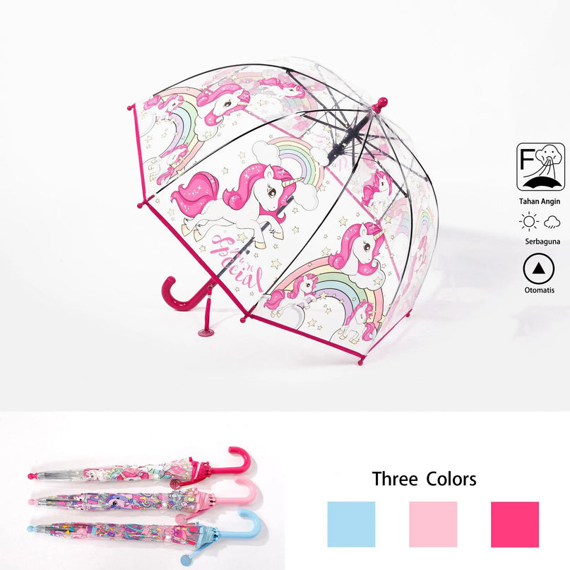 Kids Clear Unicorn Umbrella