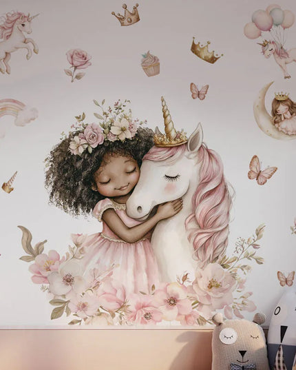 Unicorn & Flowers Wall Sticker