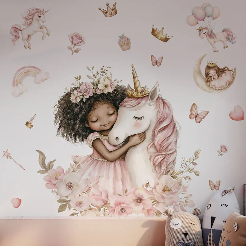 Unicorn & Flowers Wall Sticker