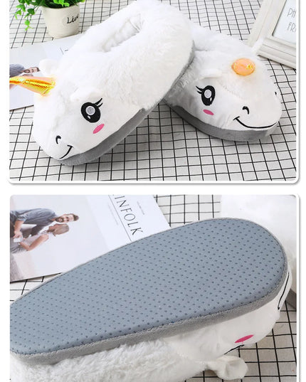 Cute White Unicorn Slippers