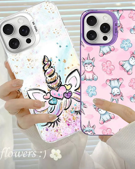 Simple Stripe Unicorn iPhone Case