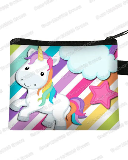 Rainbow Striped Unicorn Purse