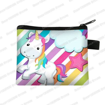 Rainbow Striped Unicorn Purse