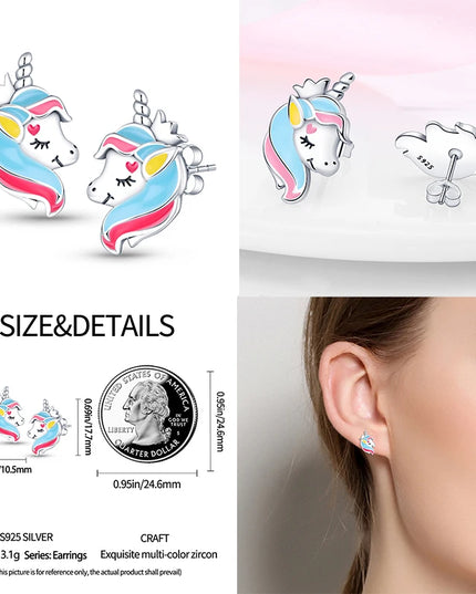 Kawaii White Unicorn Earrings