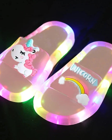 Rainbow Light-Up Unicorn Slippers