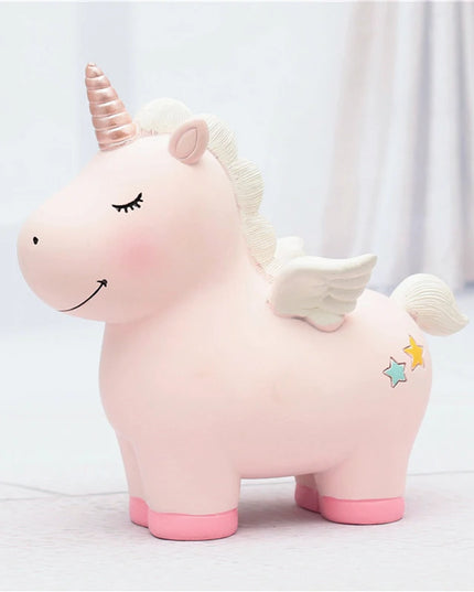 Pink Winged Unicorn Piggy Bank