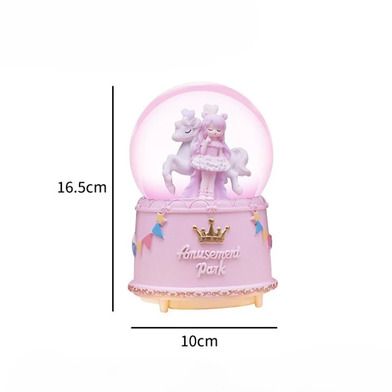Dreamy Pink Unicorn Snow Globe