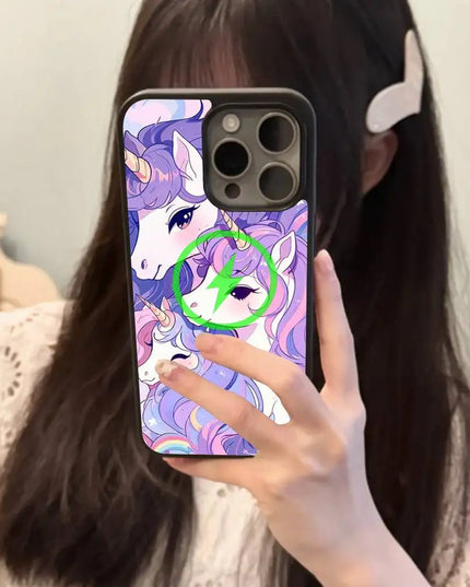 Unicorn Family Purple iPhone Case