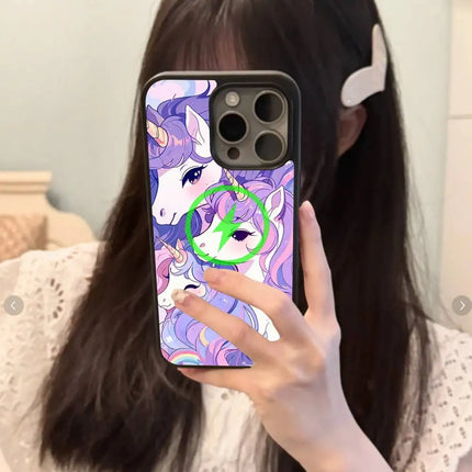 Unicorn Family Purple iPhone Case