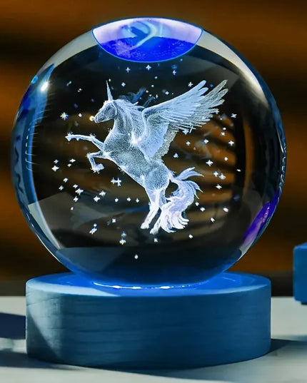 Warm Glow Unicorn Snow Globe Light