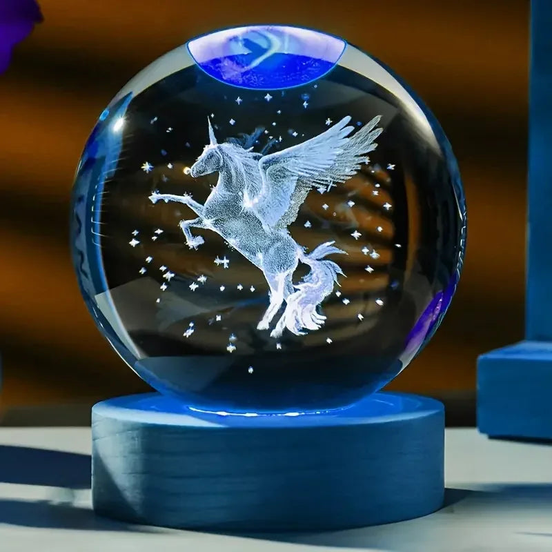 Warm Glow Unicorn Snow Globe Light