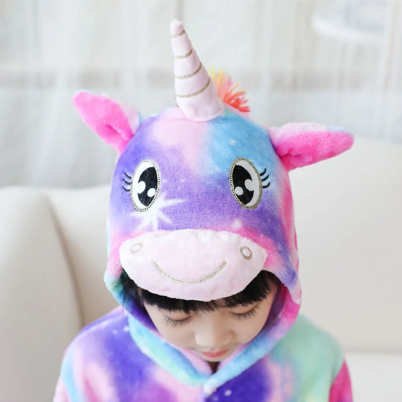 Rainbow Stripe Unicorn Robe Cover Up