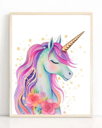 Floral Crown Unicorn Wall Art