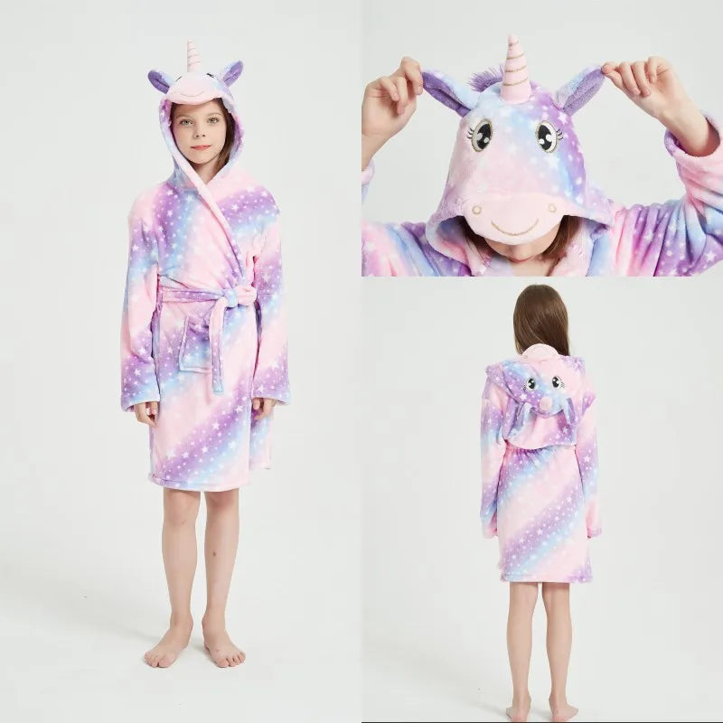 Mint Star Cozy Unicorn Fleece Robe