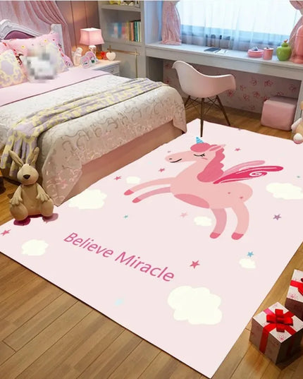 Cute Flower Crown Unicorn Rug
