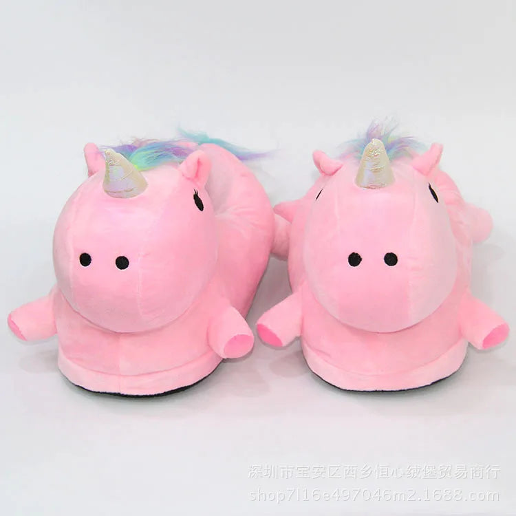 Giant 28cm Plush Unicorn Slippers