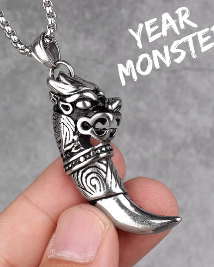 Gothic Unicorn Skull Necklace